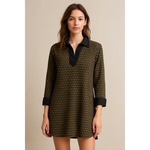 Lauren Ralph Lauren Large‎ Boho Folk Print Long Sleeve Tunic Dress Top Soft Chic